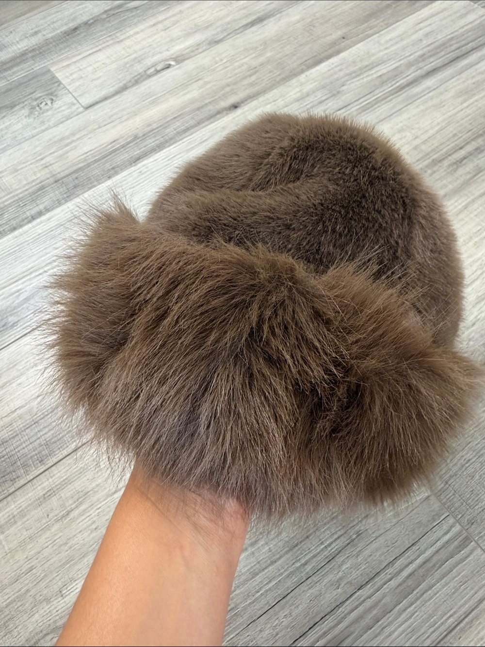 Brown Faux Fur Beanie - Women Accessories